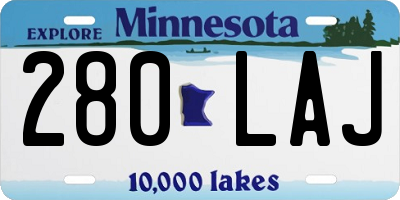 MN license plate 280LAJ