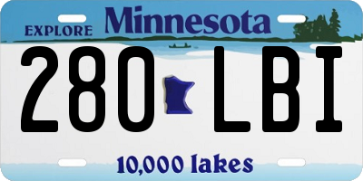 MN license plate 280LBI