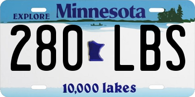 MN license plate 280LBS