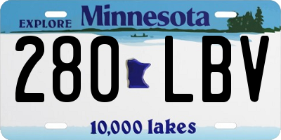 MN license plate 280LBV