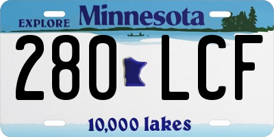 MN license plate 280LCF