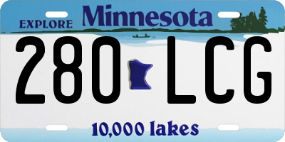 MN license plate 280LCG