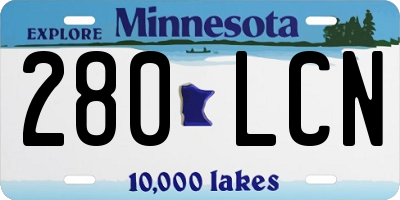 MN license plate 280LCN