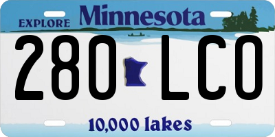 MN license plate 280LCO
