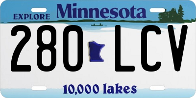 MN license plate 280LCV