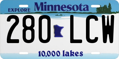 MN license plate 280LCW