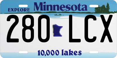 MN license plate 280LCX