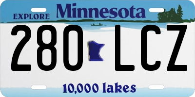 MN license plate 280LCZ