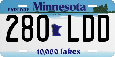 MN license plate 280LDD