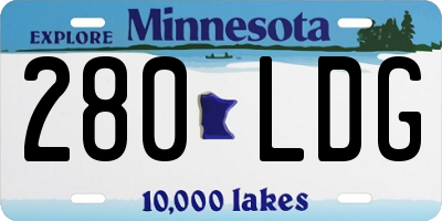 MN license plate 280LDG