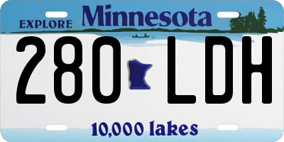 MN license plate 280LDH