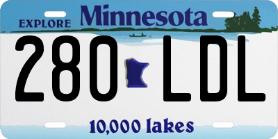MN license plate 280LDL