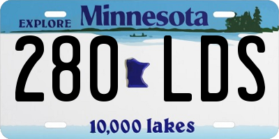 MN license plate 280LDS