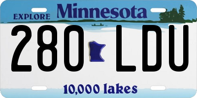 MN license plate 280LDU