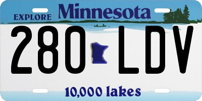 MN license plate 280LDV