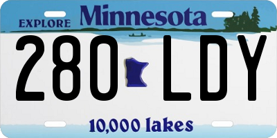 MN license plate 280LDY