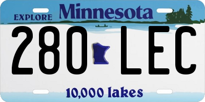 MN license plate 280LEC