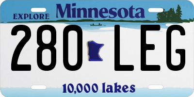 MN license plate 280LEG