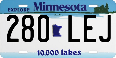 MN license plate 280LEJ