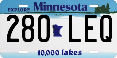 MN license plate 280LEQ