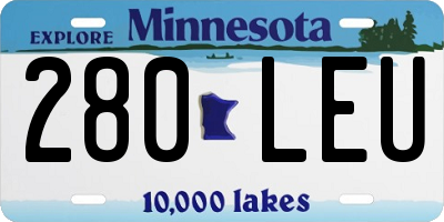 MN license plate 280LEU