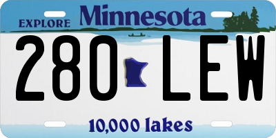 MN license plate 280LEW