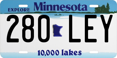 MN license plate 280LEY