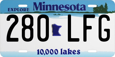 MN license plate 280LFG