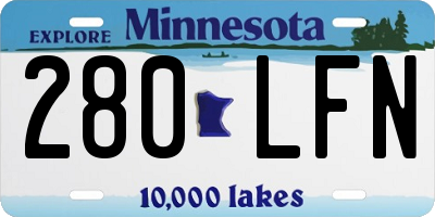 MN license plate 280LFN