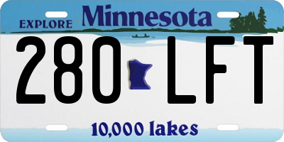 MN license plate 280LFT