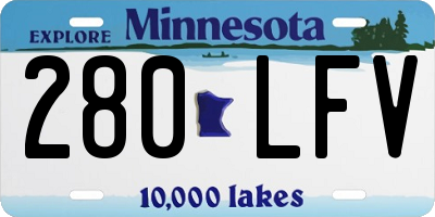 MN license plate 280LFV
