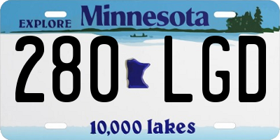 MN license plate 280LGD