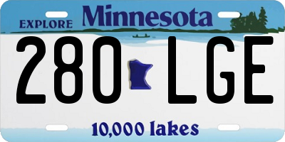MN license plate 280LGE
