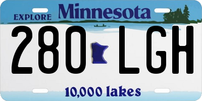 MN license plate 280LGH