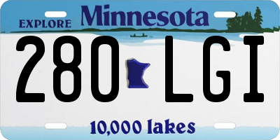 MN license plate 280LGI