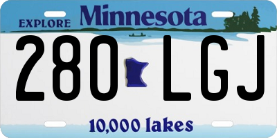 MN license plate 280LGJ