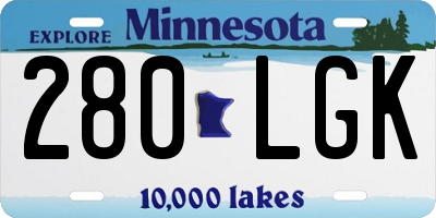 MN license plate 280LGK
