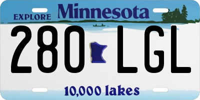 MN license plate 280LGL