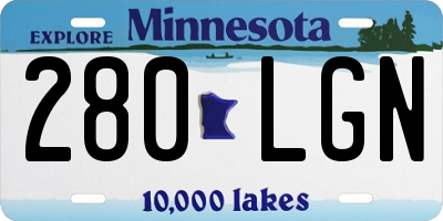 MN license plate 280LGN