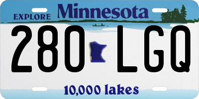 MN license plate 280LGQ