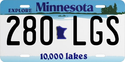MN license plate 280LGS