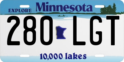 MN license plate 280LGT