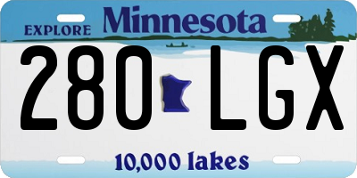 MN license plate 280LGX