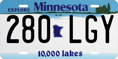 MN license plate 280LGY