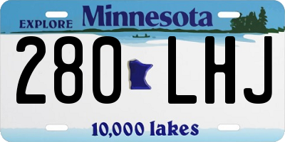 MN license plate 280LHJ