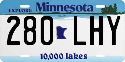 MN license plate 280LHY