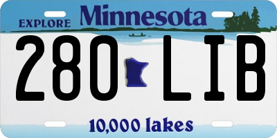 MN license plate 280LIB
