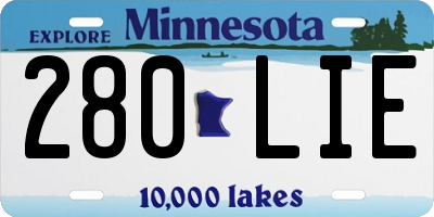 MN license plate 280LIE