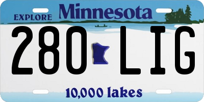 MN license plate 280LIG