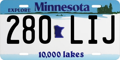 MN license plate 280LIJ